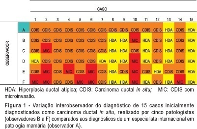Interobserver variation of the histopathologic diagnosis of ductal carcinoma in situ of the breast